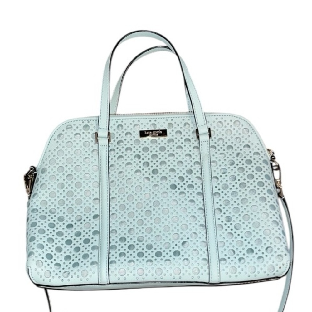 Kate Spade Grace Blue Satchel Newbury Lane Small Rachelle Crossbody with Cutouts - Picture 4 of 14